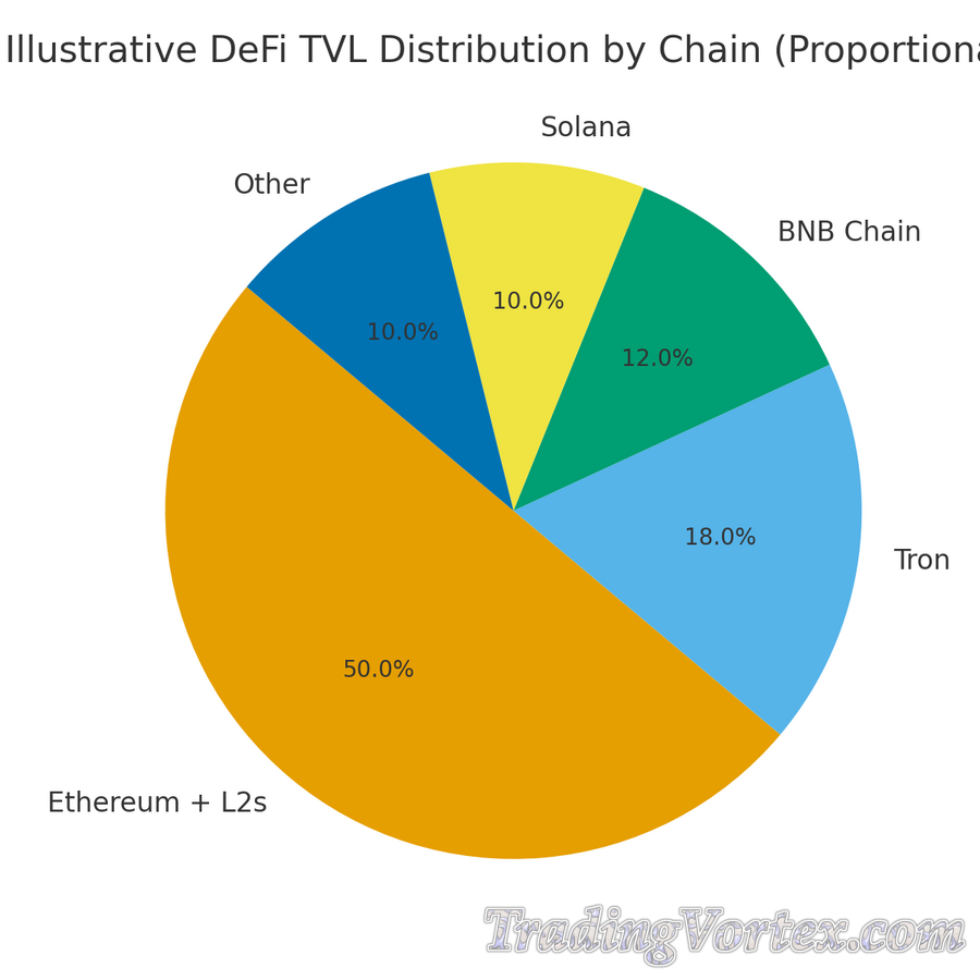 DeFi TVL distribution by chain: where activity tends to concentrate