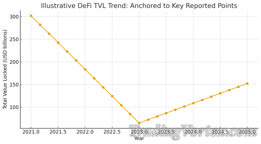 Illustrative DeFi TVL trend (line chart)