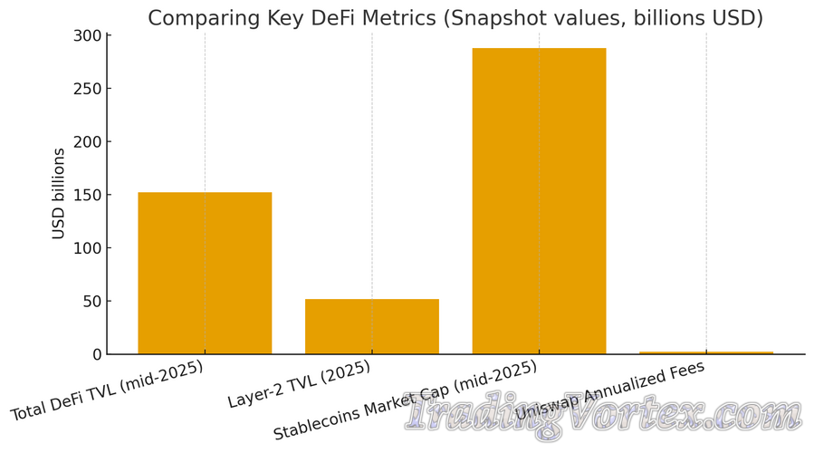 Snapshot comparison of key DeFi metrics (bar chart)