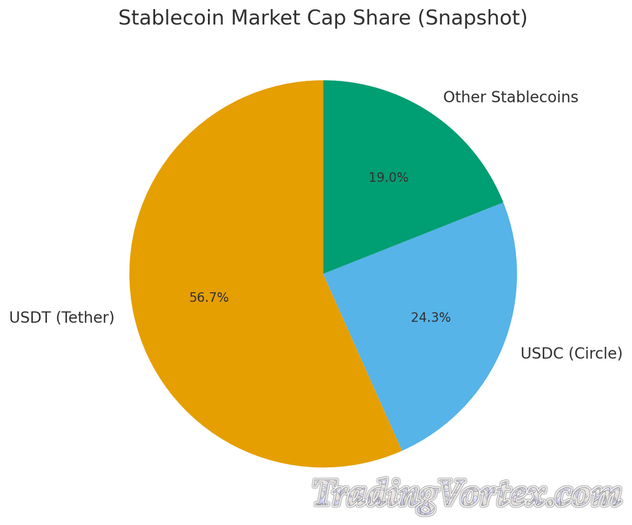 Stablecoin Market Cap Share (pie chart)