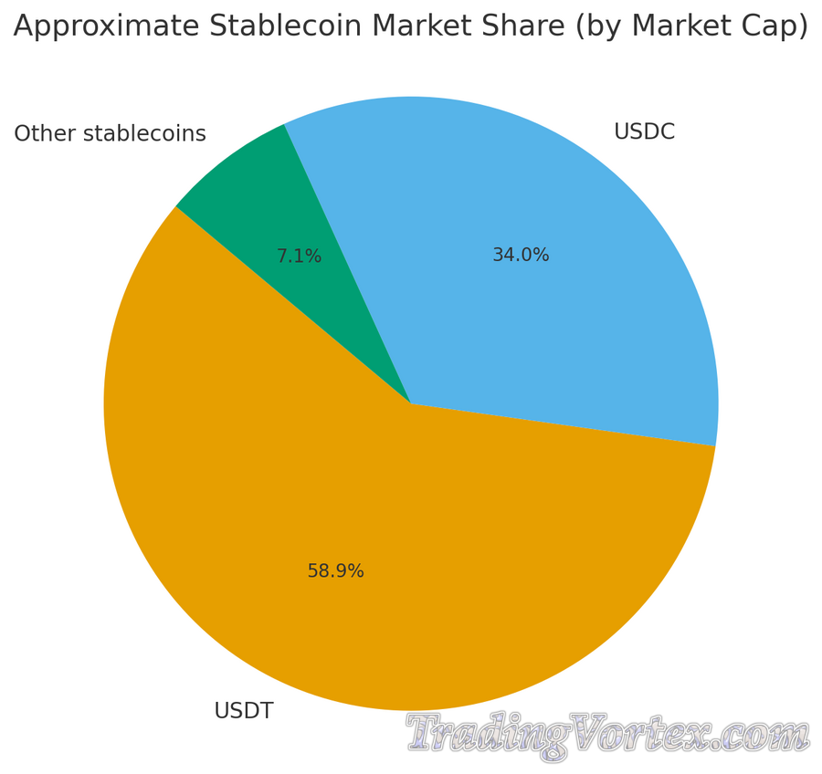 Stablecoin Market Share (pie, approximate)